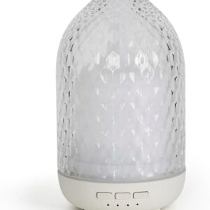 Glass Essential Oil Diffuser, Large Essential Oil Diffuser for Home, 4 Lighting Modes, Dual Mist Modes, Timer Function, Ultrasonic Cool Mist Aroma Diffuser for Bedroom Yoga Office Decor
